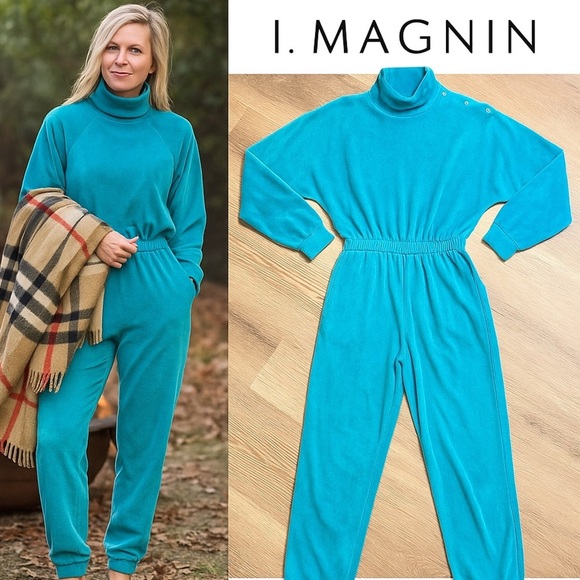VTG I. Magnin, Truly a Piece 70βs Americana,Softest Velour,Jumpsuit,EUC,Size S - Picture 1 of 15
